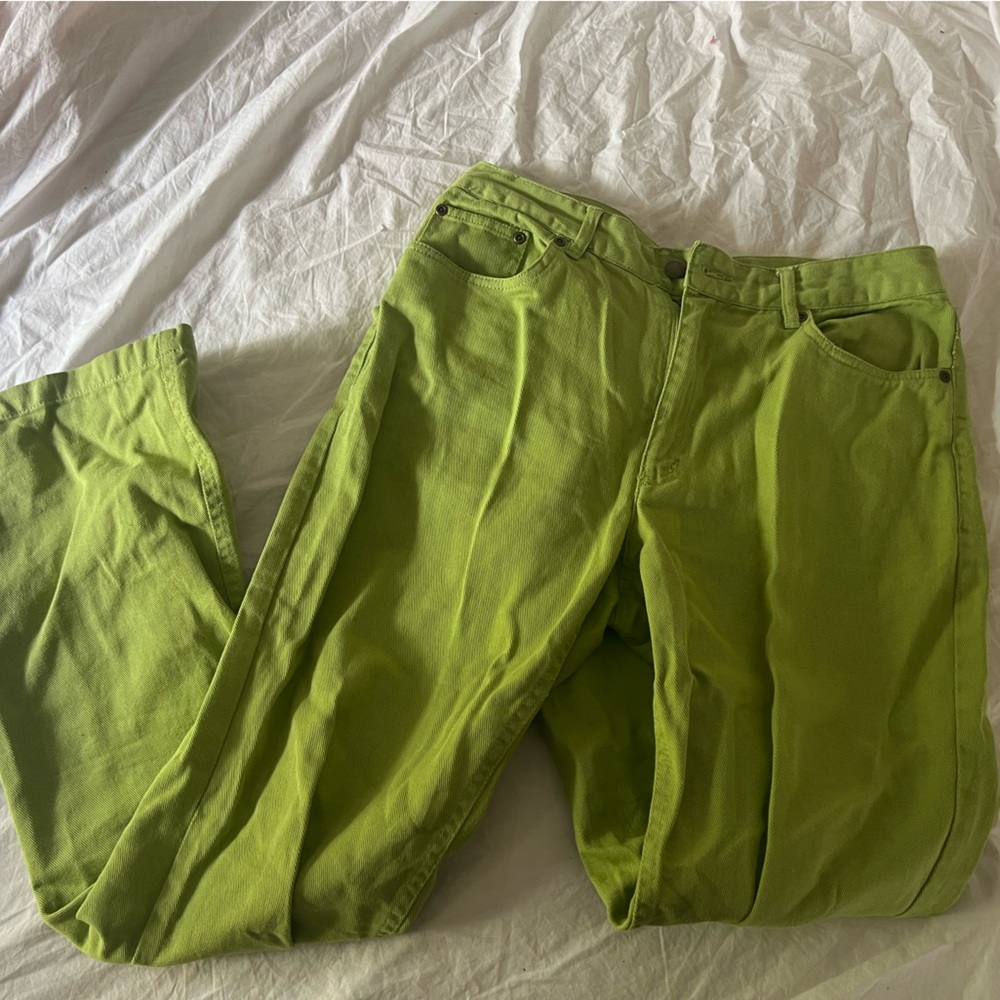 Chadwick’s Lime Green Wide Leg Denim Jeans